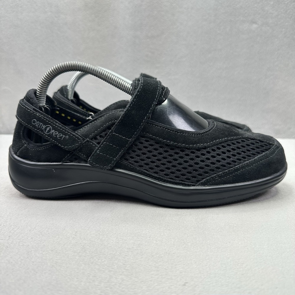 OrthoFeet Sanibel‎ 893 Womens Size 9.5 (B) Mary Jane Black Mesh Orthotic Comfort